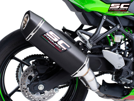 Kawasaki ZX-4R - RR with SC-Project SC1-S carbon exhaust, 3/4 rear view
