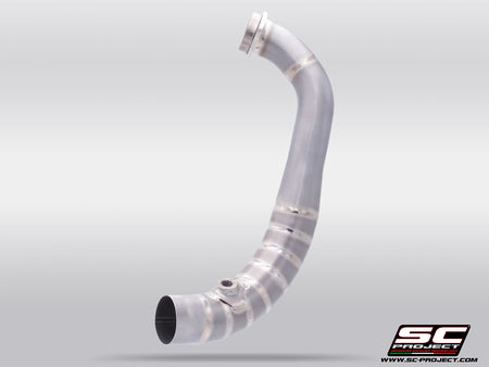 Kove 450 Rally with SC-Project 1-1 header titanium exhaust, 3/4 rear view