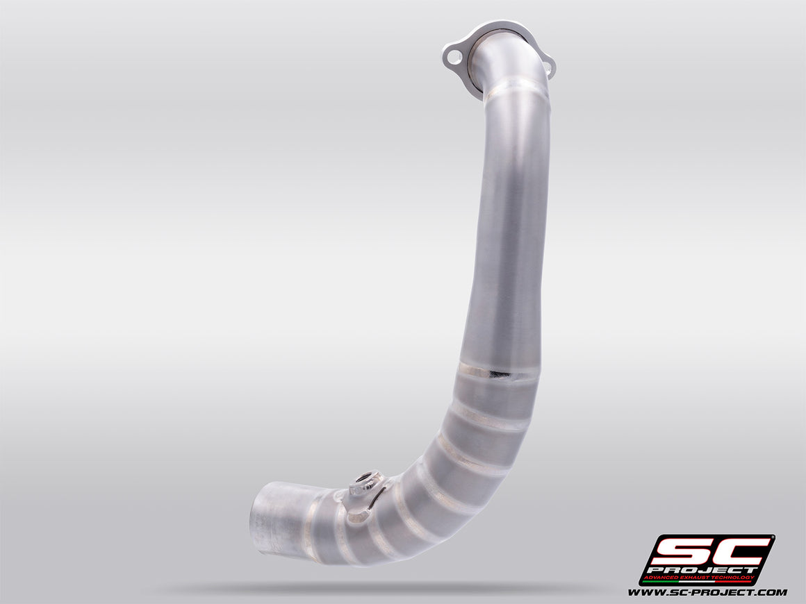 Kove 450 Rally with SC-Project 1-1 header titanium exhaust, 3/4 rear view
