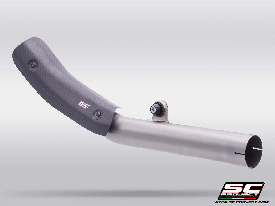 Kove 450 Rally with SC-Project decat titanium exhaust, 3/4 rear view