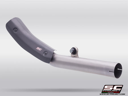 Kove 450 Rally with SC-Project decat titanium exhaust, 3/4 rear view