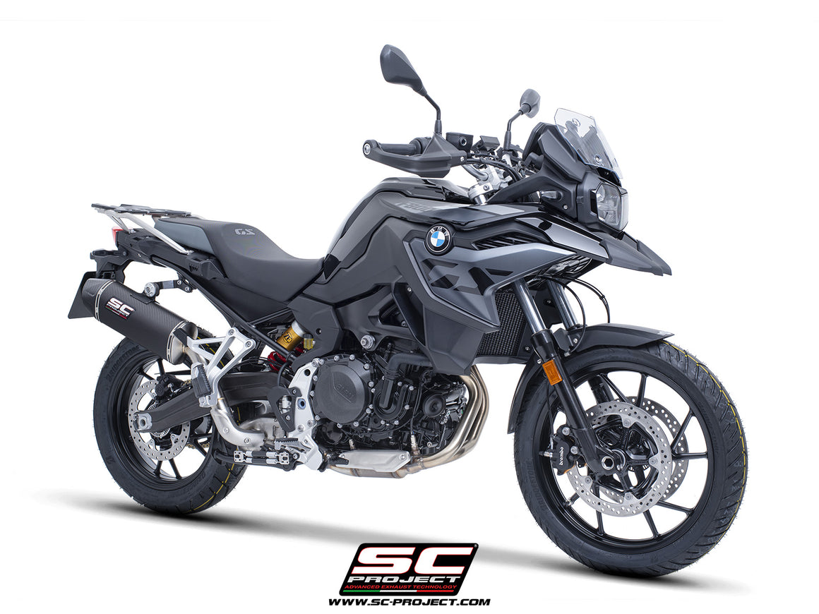 BMW F 800 GS with SC-Project X-Plorer II GT carbon exhaust, 3/4 rear view