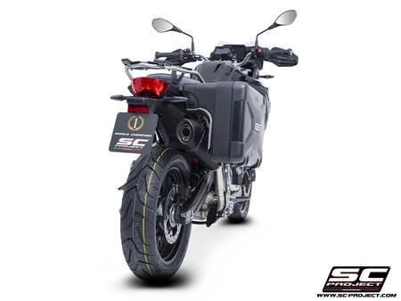 BMW F 800 GS with SC-Project X-Plorer II GT carbon exhaust, 3/4 rear view