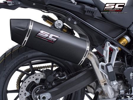 BMW F 800 GS with SC-Project X-Plorer II GT carbon exhaust, 3/4 rear view