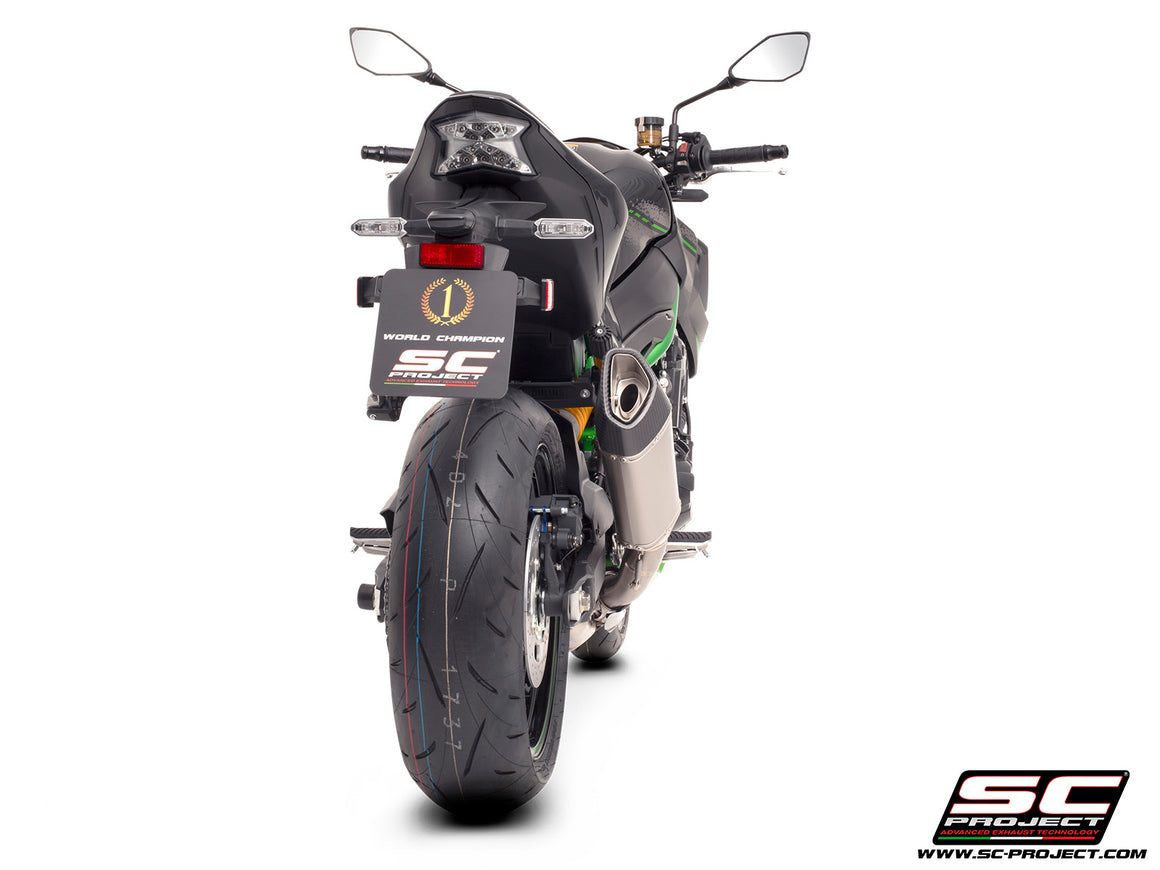 Kawasaki Z900 (2017-2019) - EURO 4 with SC-Project SC1-R titanium exhaust, 3/4 rear view