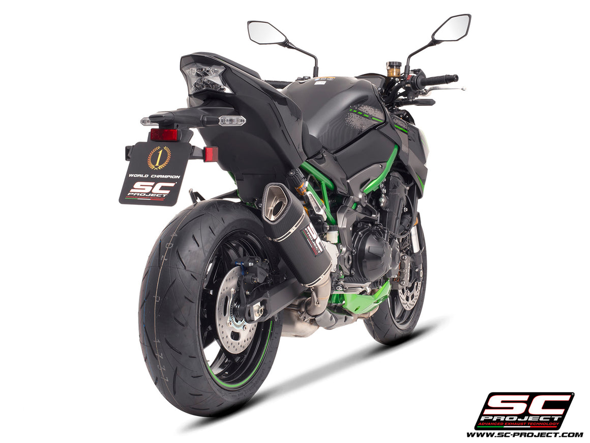 Kawasaki Z900 A2 (2020 - 2024) - EURO 5 with SC-Project SC1-R carbon exhaust, 3/4 rear view