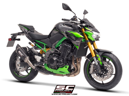 Kawasaki Z900 (2020 - 2024) - Euro 5 with SC-Project SC1-R carbon exhaust, 3/4 rear view