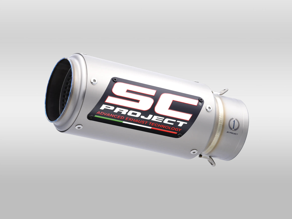 Picture of CR-T titanium exhaust, with stoneguard grid