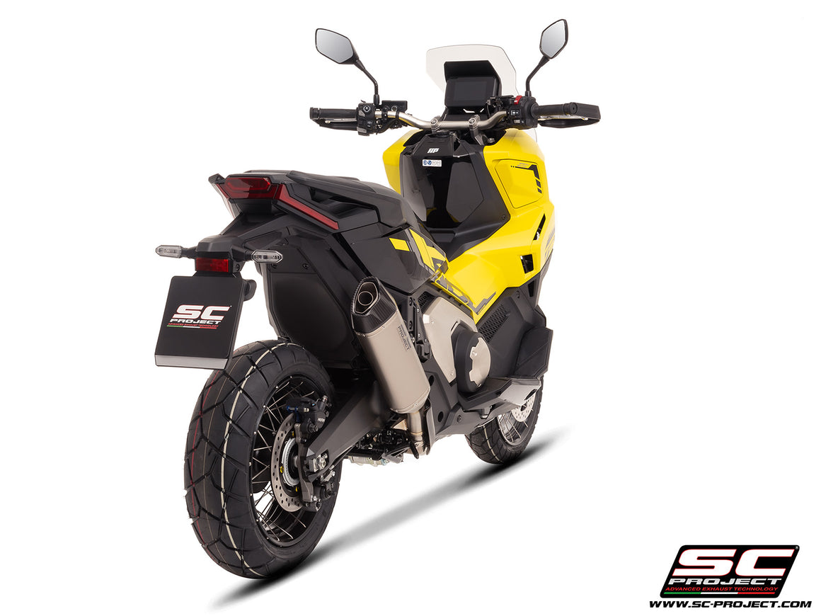 HONDA X ADV 750 with SC-Project SC1-X titanium exhaust, 3/4 rear view
