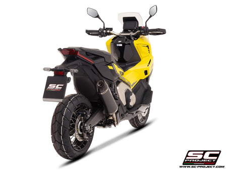 HONDA X ADV 750 with SC-Project Oval carbon exhaust, 3/4 rear view