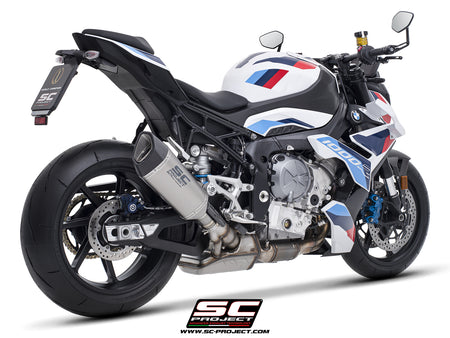 BMW M 1000 R with SC-Project SC1-R titanium exhaust, 3/4 rear view