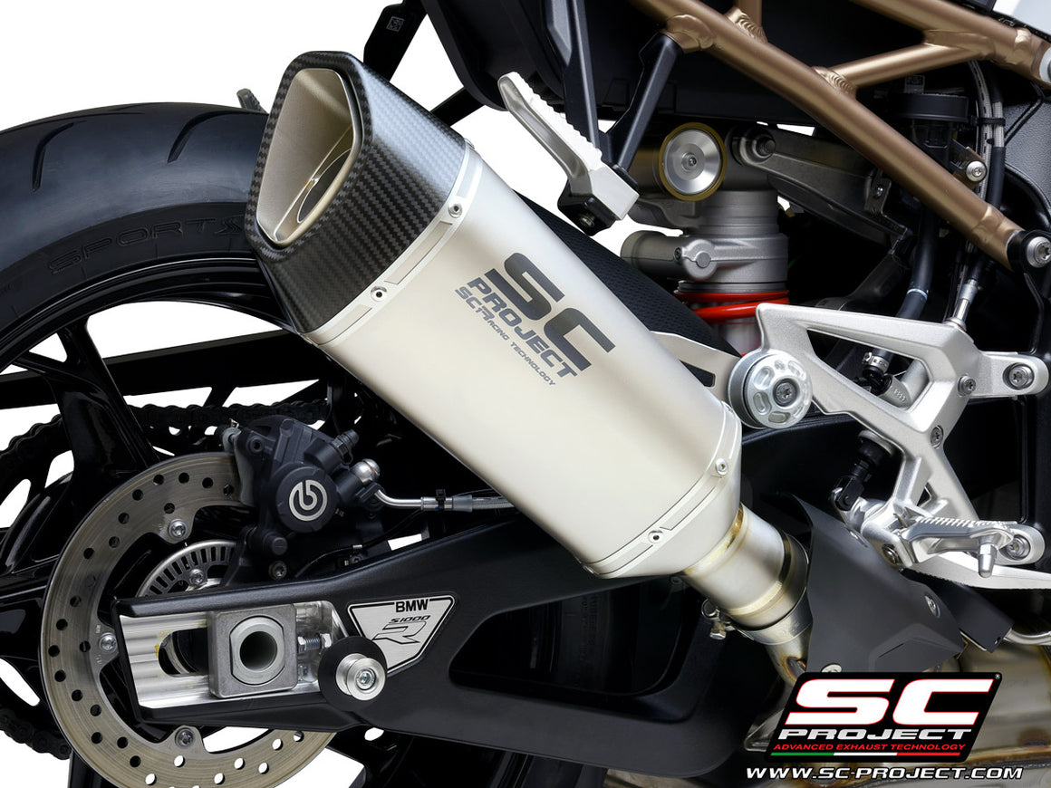 BMW S 1000 R with SC-Project SC1-R titanium exhaust, 3/4 rear view