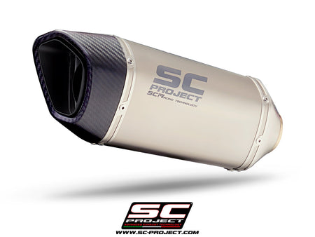 BMW F 900 R with SC-Project SC1-R titanium exhaust, 3/4 rear view