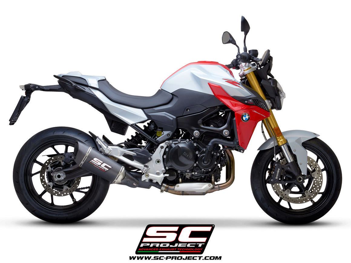 BMW F 900 R with SC-Project SC1-R titanium exhaust, 3/4 rear view