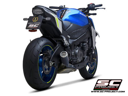 Picture of CR-T carbon fibre exhaust, with stoneguard grid