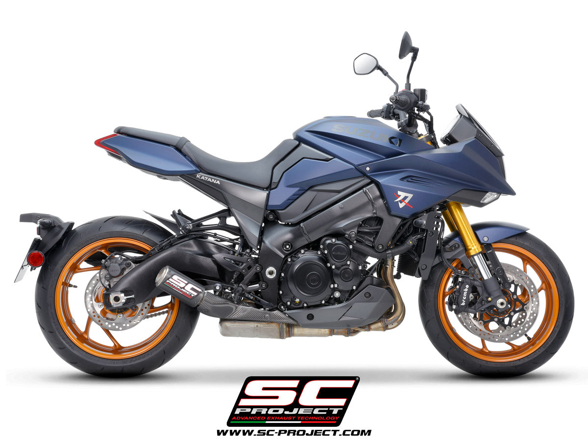 Picture of CR-T carbon fibre exhaust, with stoneguard grid