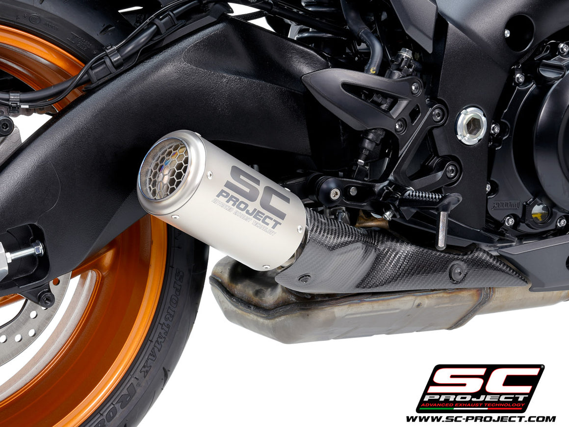 Picture of CR-T titanium exhaust, with stoneguard grid