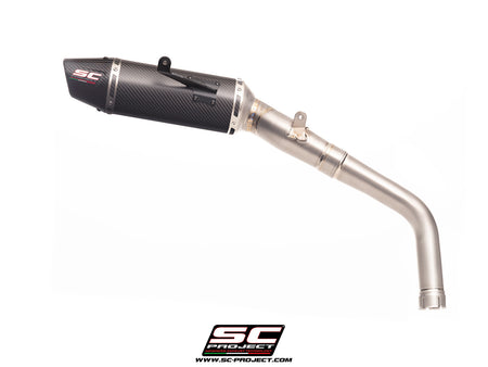 Honda CBR600RR with SC-Project SC-RR carbon fibre exhaust, 3/4 rear view
