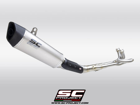 Yamaha TMax 560 with SC-Project full exhaust system stainless steel with SC1-R titanium exhaust, 3/4 rear view