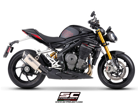 	Triumph Street Triple 1200 RS with SC-Project SC1-R GT titanium exhaust, 3/4 rear view