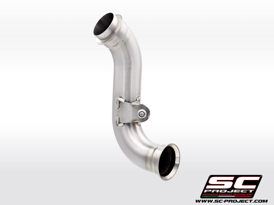 KTM 890 Adventure R with SC-Project De-cat link pipe stainless steel titanium exhaust, side view