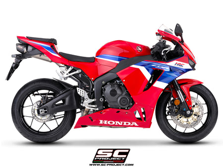Honda CBR600RR with SC-Project SC-RR titanium exhaust, 3/4 rear view