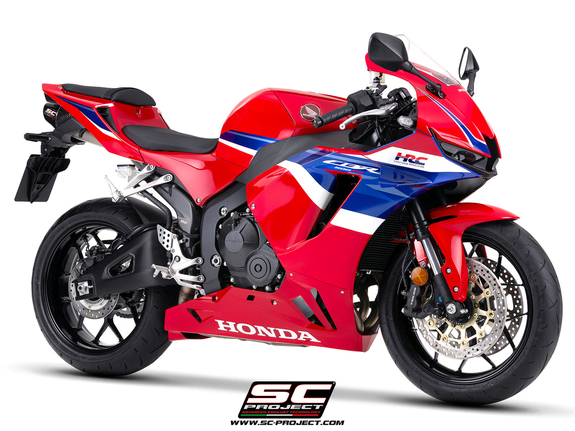 Honda CBR600RR with SC-Project SC-RR titanium exhaust, 3/4 rear view