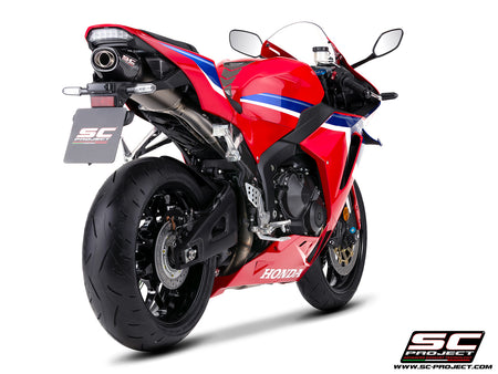 Honda CBR600RR with SC-Project SC-RR titanium exhaust, 3/4 rear view