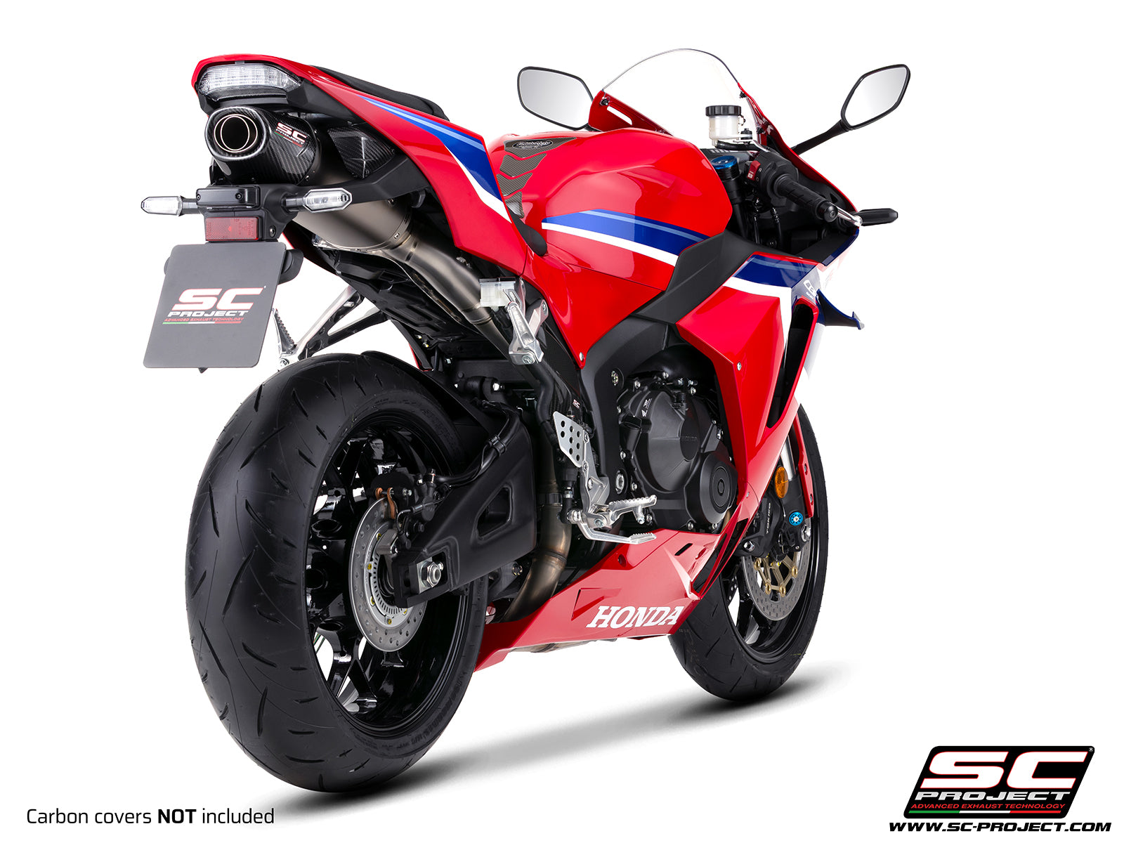 Honda CBR600RR with SC-Project SC-RR titanium exhaust, 3/4 rear view