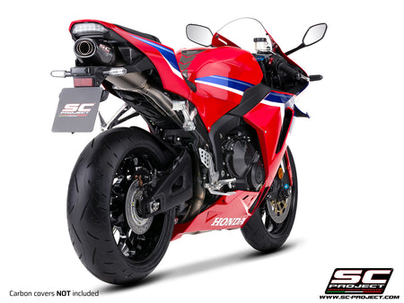 Honda CBR600RR with SC-Project SC-RR titanium exhaust, 3/4 rear view