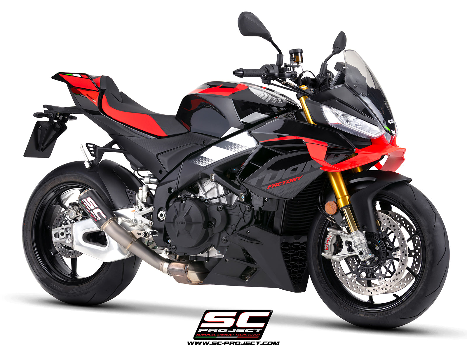 Picture of CR-T carbon fibre exhaust, with stoneguard grid