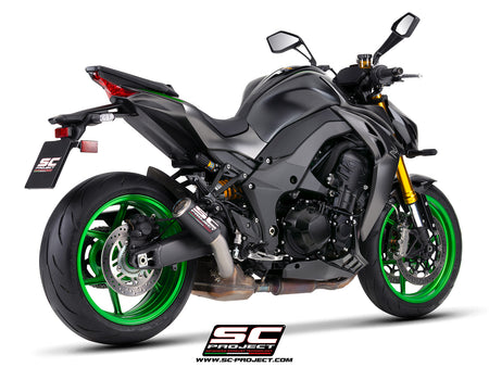 Picture of CR-T carbon fibre exhaust, with stoneguard grid