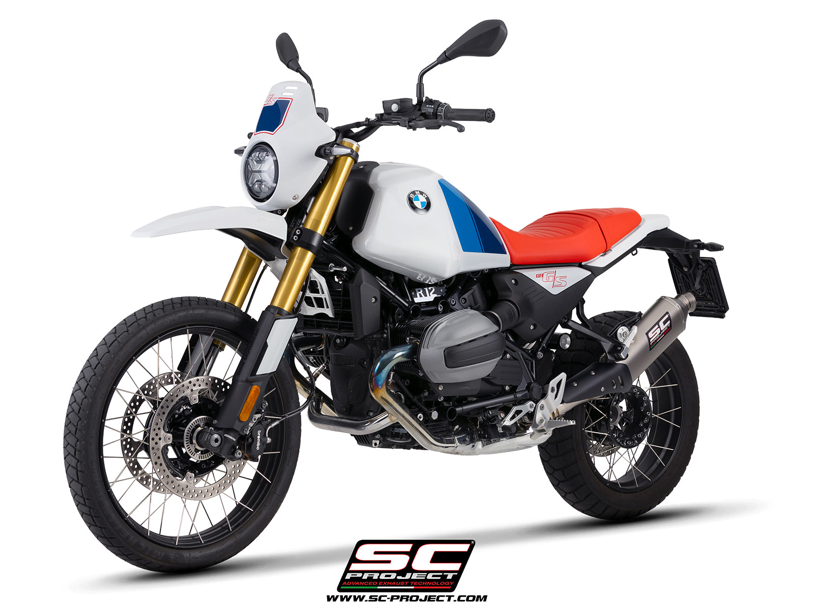 BMW R 12 G/S with SC-Project Rally Raid titanium exhaust, 3/4 rear view
