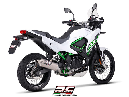 Kawasaki KLE 500 with SC-Project Rally Raid titanium exhaust, 3/4 rear view