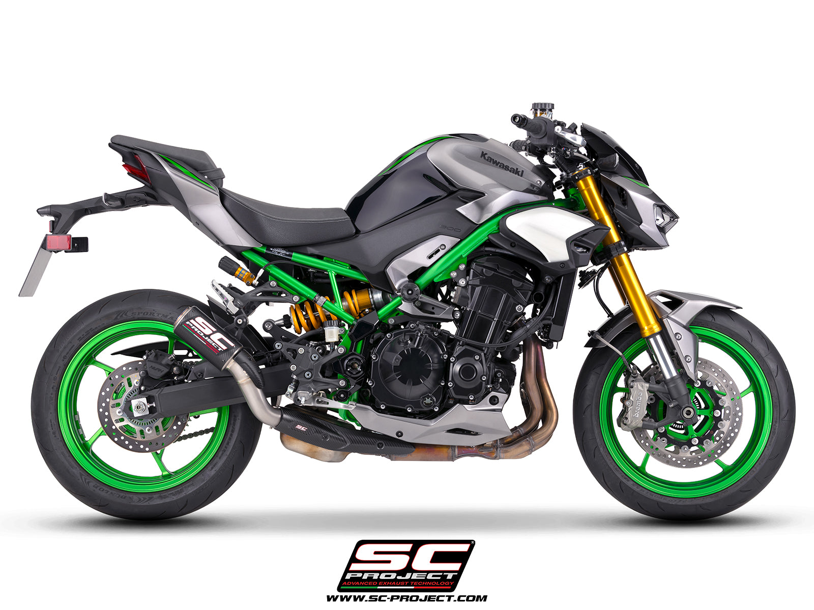 Picture of CR-T carbon fibre exhaust, with carbon fiber heel guard and protection