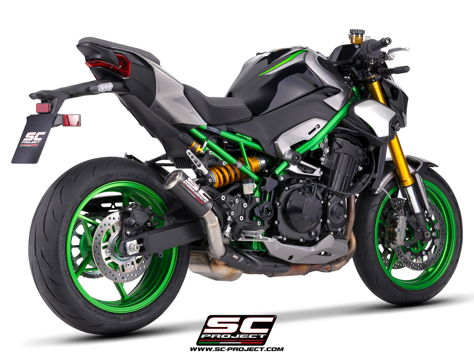 Picture of CR-T carbon fibre exhaust, with carbon fiber heel guard and protection