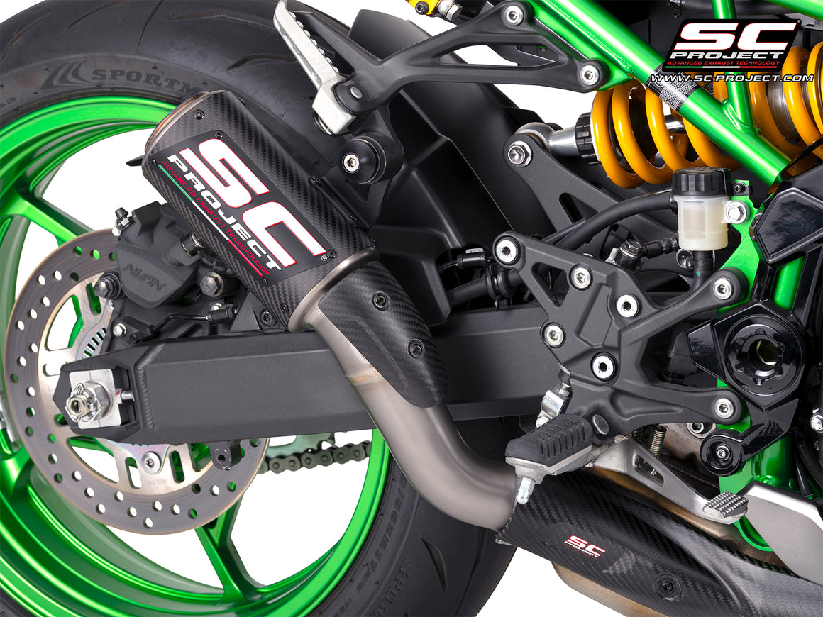 Picture of CR-T carbon fibre exhaust, with carbon fiber heel guard and protection