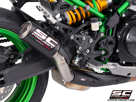 Picture of CR-T carbon fibre exhaust, with carbon fiber heel guard and protection