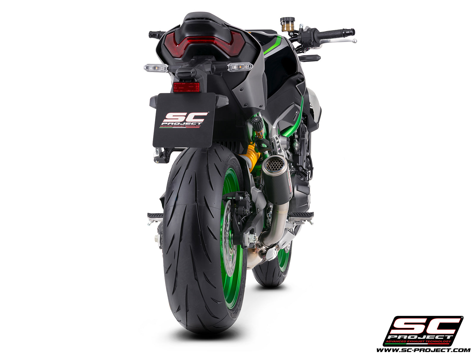 Picture of CR-T carbon fibre exhaust, with carbon fiber heel guard and protection