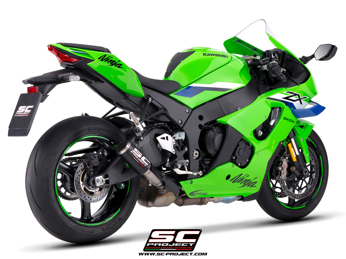 Kawasaki Ninja ZX-10R with SC-Project CR-T titanium exhaust, 3/4 front view