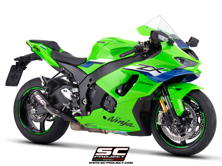 Kawasaki Ninja ZX-10R with SC-Project CR-T titanium exhaust, 3/4 front view