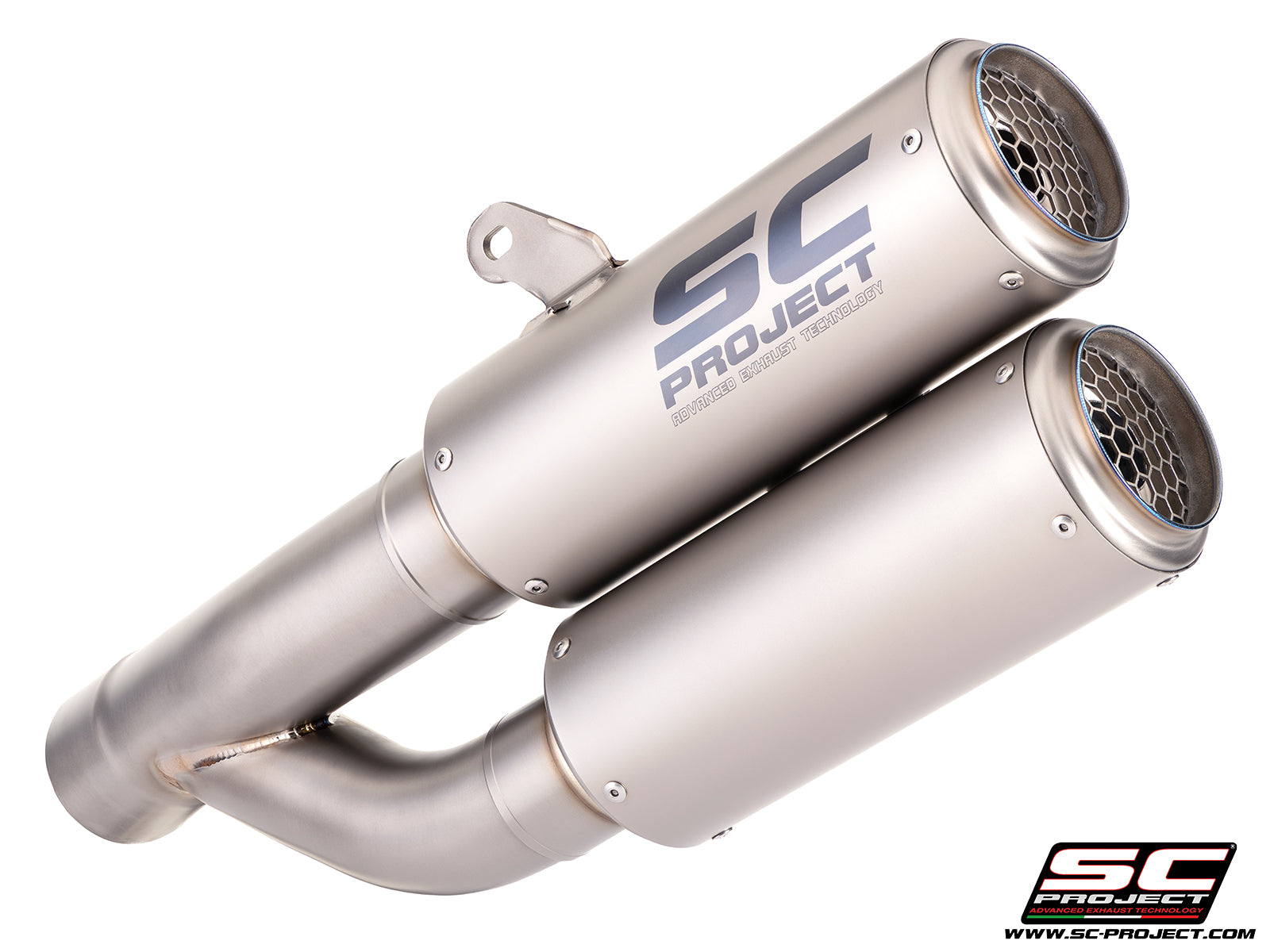 BMW R 12 nineT with SC-Project Twin CR-T titanium exhaust, 3/4 rear view