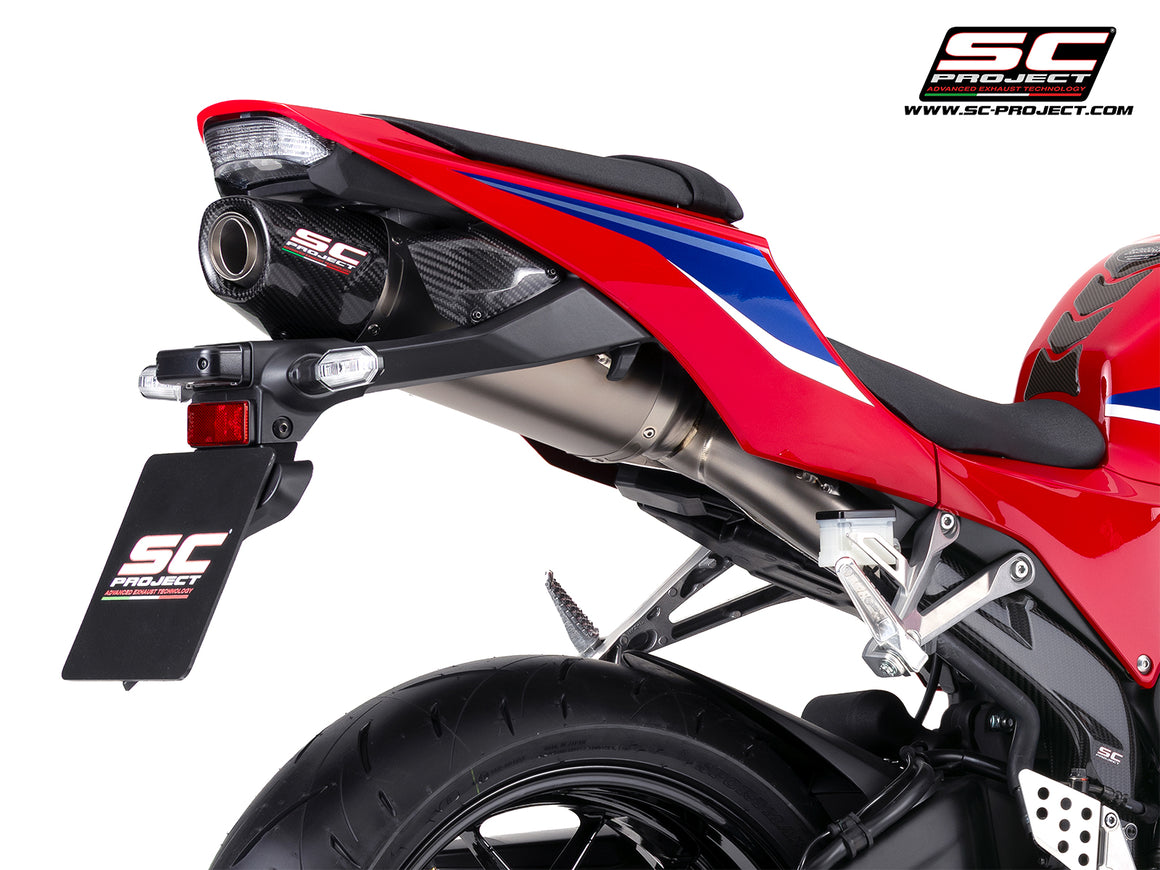 Honda CBR600RR with SC-Project SC-RR titanium exhaust, 3/4 rear view
