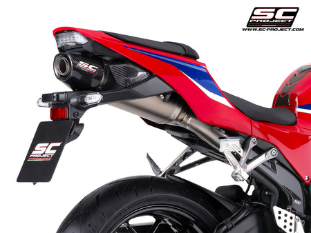 Honda CBR600RR with SC-Project SC-RR titanium exhaust, 3/4 rear view