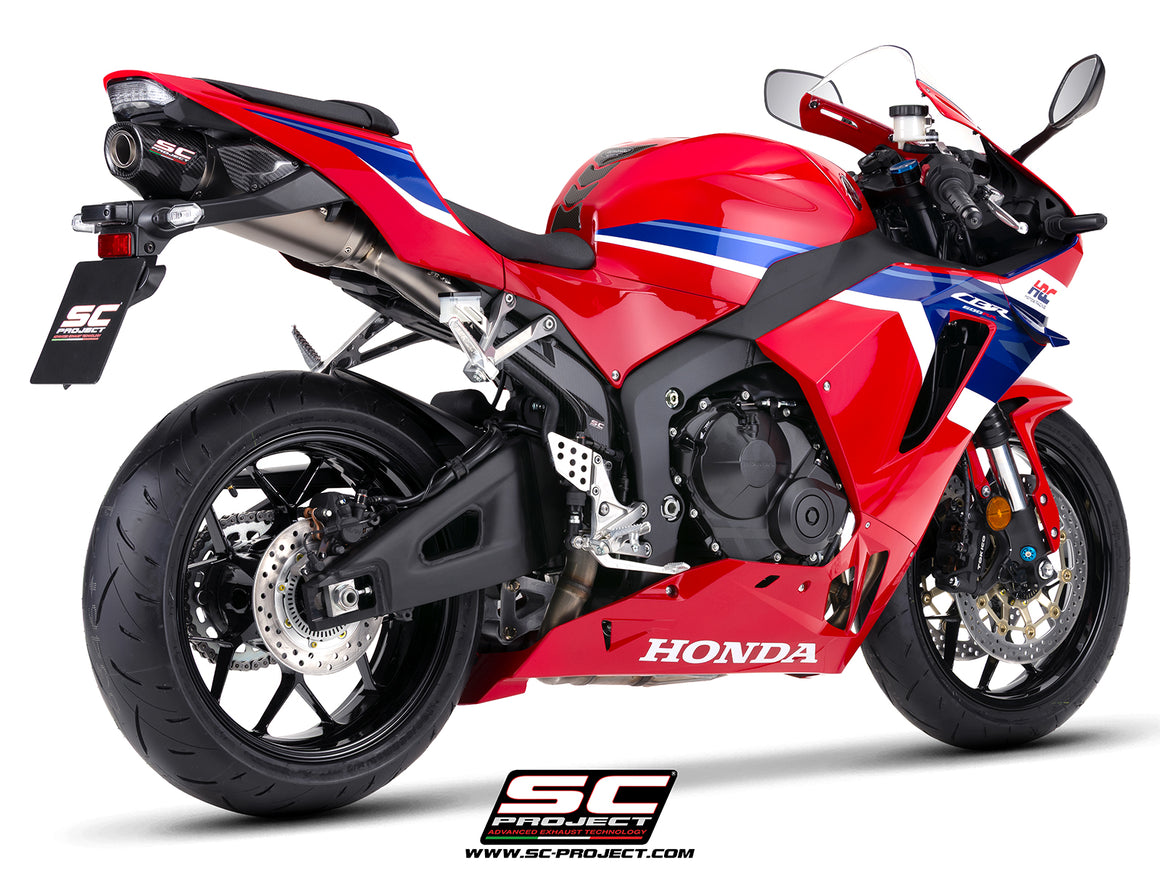 Honda CBR600RR with SC-Project SC-RR titanium exhaust, 3/4 rear view