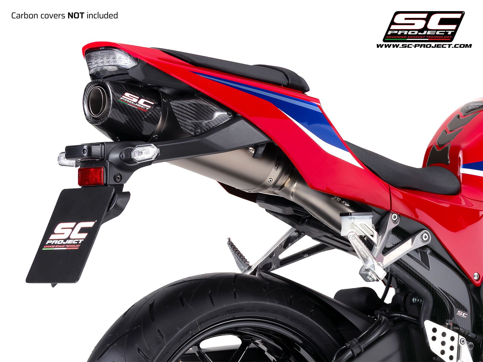 Honda CBR600RR with SC-Project SC-RR titanium exhaust, 3/4 rear view
