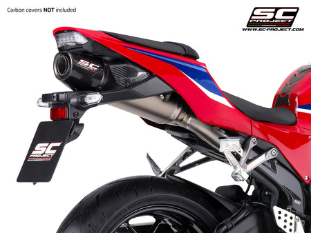 Honda CBR600RR with SC-Project SC-RR titanium exhaust, 3/4 rear view