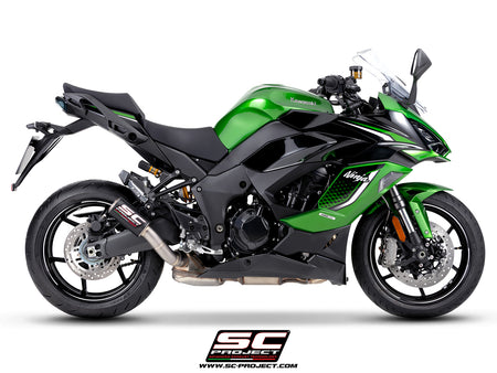 Kawasaki Ninja 1100SX with SC-Project CR-T carbon fibre exhaust, 3/4 rear view