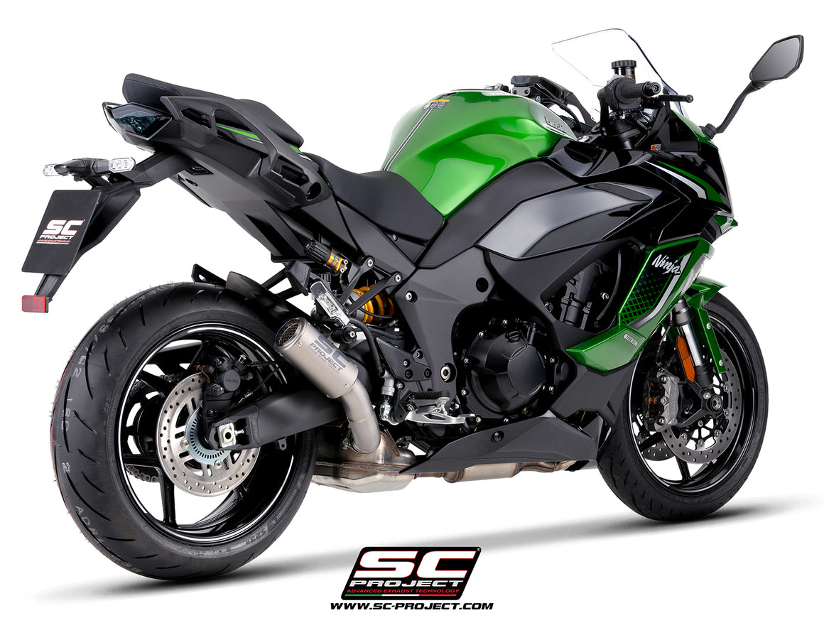 Kawasaki Ninja 1100SX with SC-Project CR-T titanium exhaust, 3/4 rear view