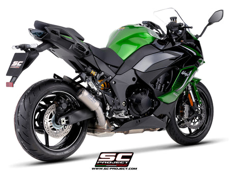 Kawasaki Ninja 1100SX with SC-Project CR-T titanium exhaust, 3/4 rear view